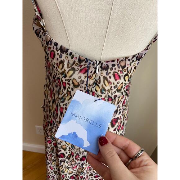 NEW Revolve Majorelle Maxi Dress Medium Talia Animal Leopard Print Side Slit - Picture 7 of 10